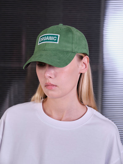 Sustainable Vegan Suede Hat - Aesthetic Dark Green Dad Cap